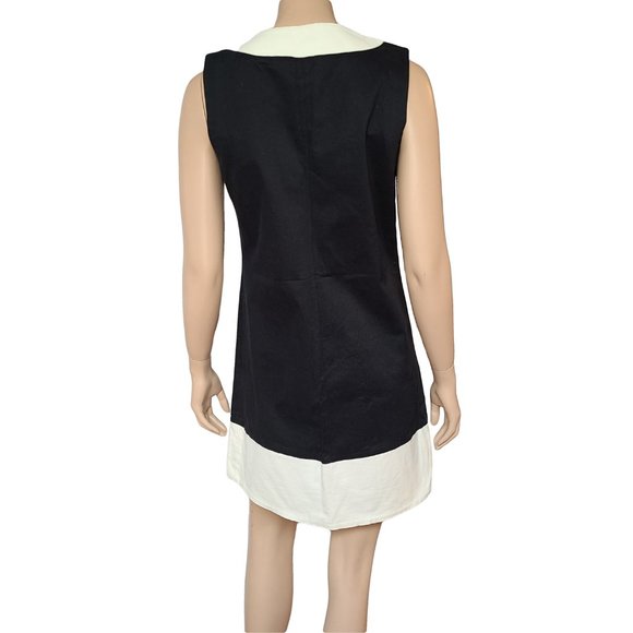 ZARA BASIC Black & White Color Block Dress S - Picture 4 of 7